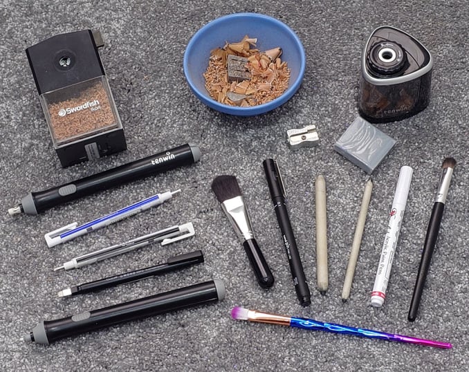 A selection of the Tools I use for my Artwork
