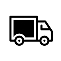 Tracked delivery icon of a truck